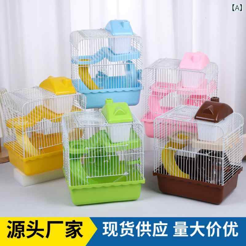 ハムスターケージ 噛み防止 小型ヴィラ型 プラスチック製 ブルー ピンク イエロー グリーン カラー ゴールデンハムスター用 小動物住居 室内用