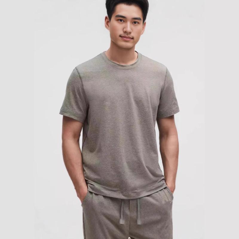 メンズ Tシャツ 短袖 クルーネック 綿素材 薄手 速乾 夏用 カジュアル 無地 ストレート ネイビー デニムブルー カーキ ブラウングリーン スポーツ 日常使い トップス