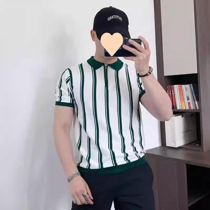 POLOシャツ メンズ 男性用 半袖 襟付き スリム 細身 接触冷感 ニット ポリエステル 高級感 白 黒 春夏 カジュアル 普段使い