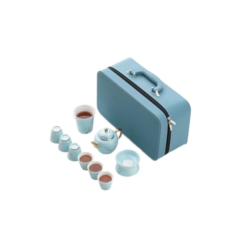 茶器 玉蘭花モチーフ 金彩 ティーセット 陶磁器 急須 蓋碗 湯呑み 新中式 中国風 家庭用 来客 接待 おもてなし 高級感 おしゃれ 複数客用
