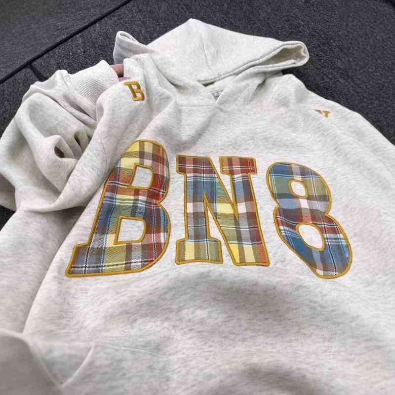 レディース フーディー レトロ チェック柄 刺繍 アルファベット デザイン ルーズフィット 長袖 パーカー 伸縮性 中厚 ポリエステル 混紡 コントラストカラー グレー ブラック 冬用 通勤 カジュアル