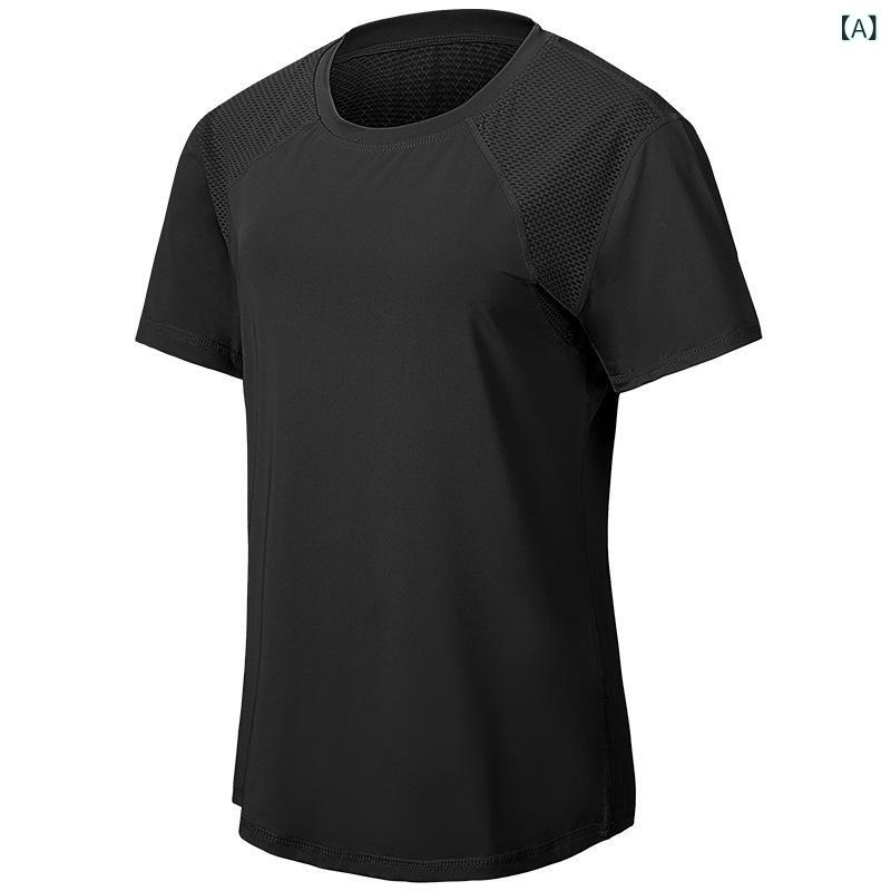 レディース スポーツ Tシャツ 短袖 ゆったり 大きめ フィットネス ランニング ヨガ セット 夏用 ブラック パープル ピンク ポリエステル 吸湿速乾 軽量 伸縮性