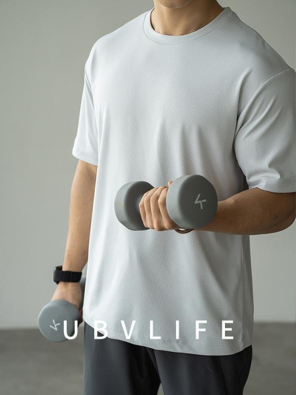 Tシャツ メンズ 短袖 軽量 吸湿速乾 ポリエステル 蜂?メッシュ 通気性 運動 フィットネス ルーズフィット 丸首 薄手 春夏 グレー アイボリー トップス カジュアル 日常使い