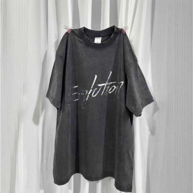 Tシャツ 男性用 短袖 厚手 綿 ルーズフィット ストライプ プリント ブラック 抗菌 カジュアル トップス 上着 日常使い 快適 伸縮性