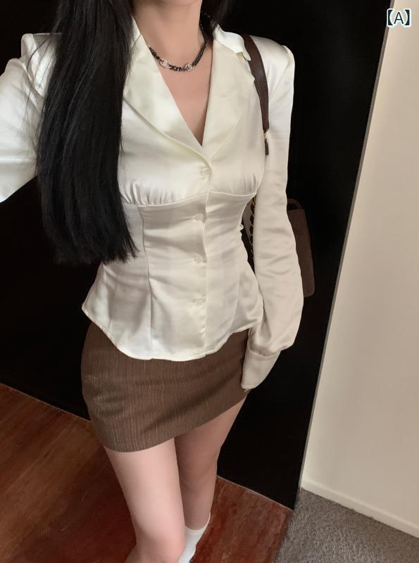 レディース ファッション　オシャレ 秋 ハイエンド シャツ ウエスト ガードル 魅惑的 スタイリッシュ ガール ファッション スリーピーススーツ