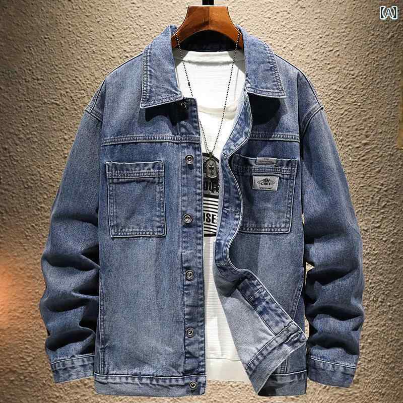 高級 デニムジャケット メンズ 春秋 たり レトロ 大きいサイズ 服 ウォッシュド ワークジャケット