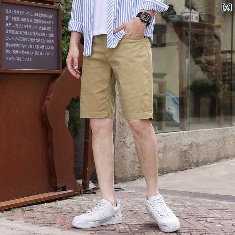 無地 通気性 ショーツ 夏 カジュアル ミッド パンツ メンズ 薄手 シンプル 5 分 プラス 大きいサイズ歳