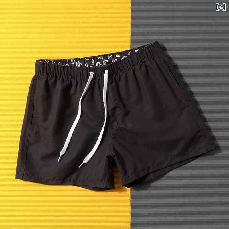メンズショート パンツ スリーポイント 夏 メンズ ソリッドカラー ビーチ フォーポイント スポーツ