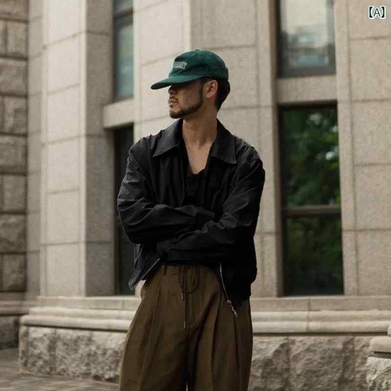 メンズ　ファッション　韓国ファッション　オシャレ　韓国 ダブル ジッパー ジャケット メンズ 春秋 新 レトロ ストリート ショート