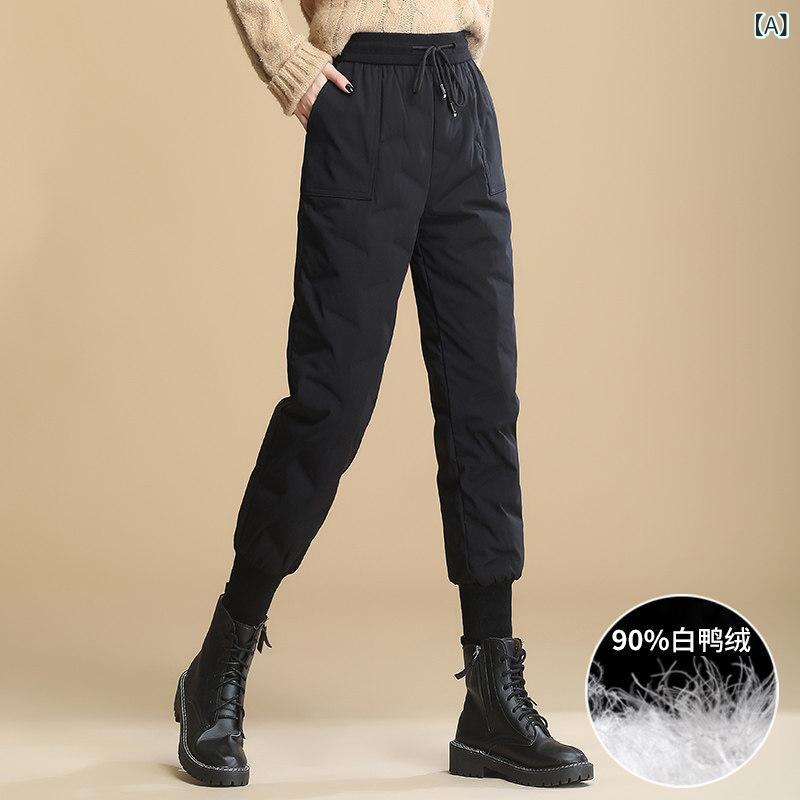 レディース アウターウェア ママ ダウン パンツ ハイウエスト 秋冬服 ベルベット 厚手 コットンパンツ 8,574円