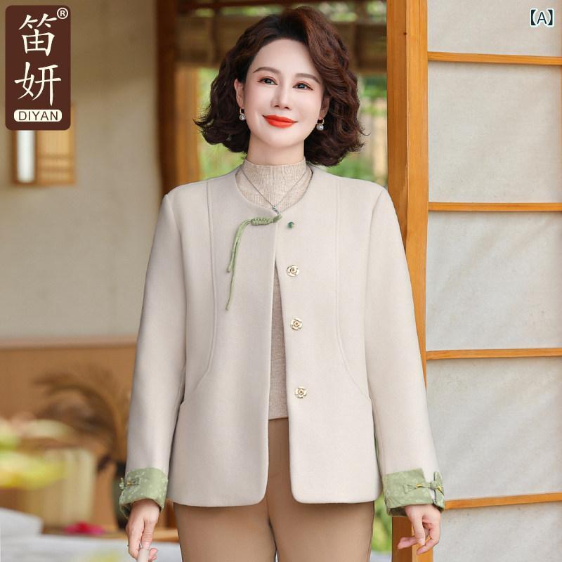 御っ母さん 秋服 羊毛 上衣 洋風 婦歳 服 烏兎 広々とした レディース 遊撃手 とっ始め