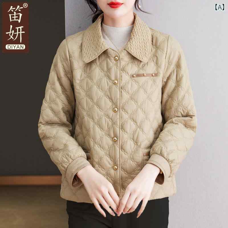 小柄 母 秋冬 ライト ダウン コットンコート レディース 冬服