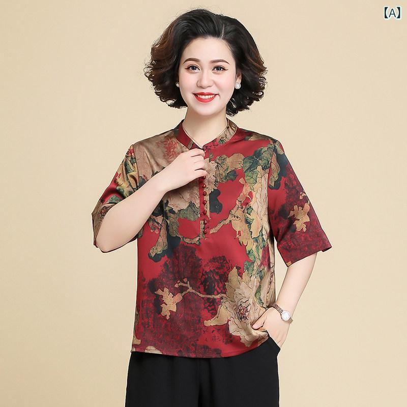 夏 シフォン 背広 今めかしい 馬鹿でかい大きさレディース 半袖 プルオーバー とっ始め