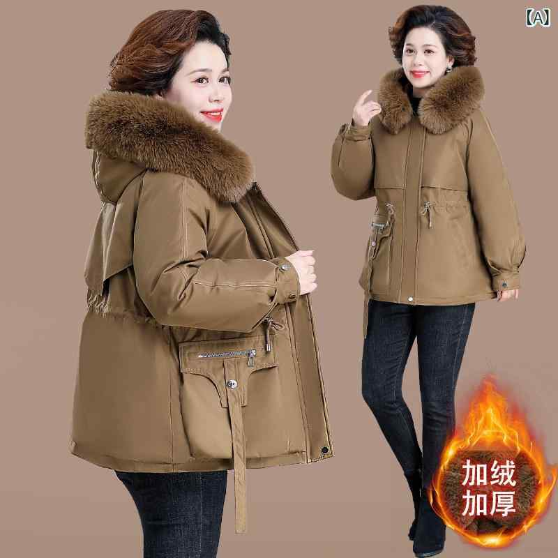 母 秋冬 パーティー ジャケット高 者 レディース 冬服 裏起毛 厚手 コットンジャケット