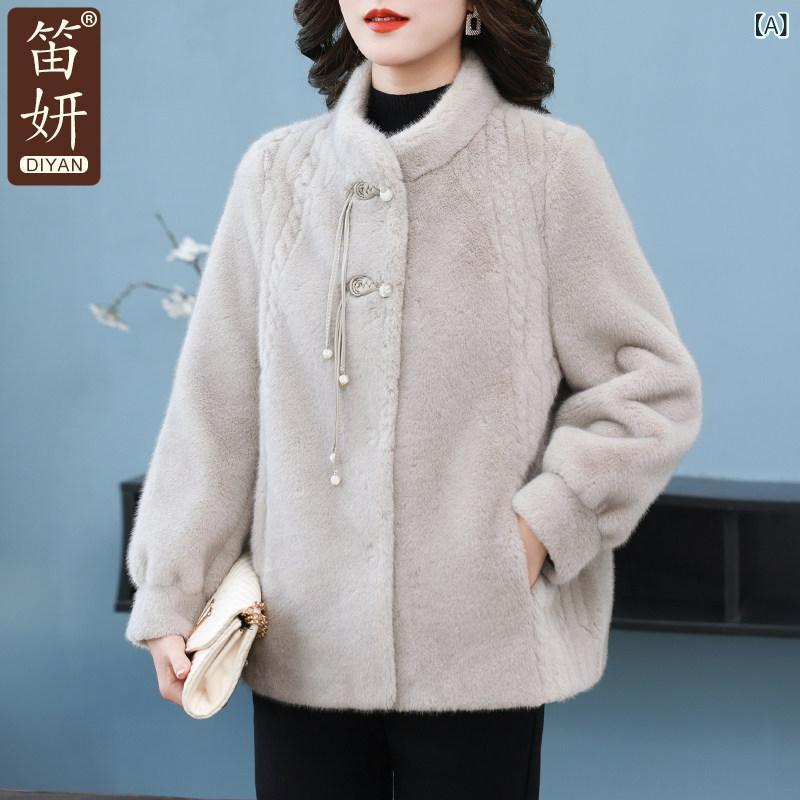 婦歳 母 秋冬 天鵝絨 厚地の外套 西洋風 冬服 獣の皮 原則として型 新 中華風