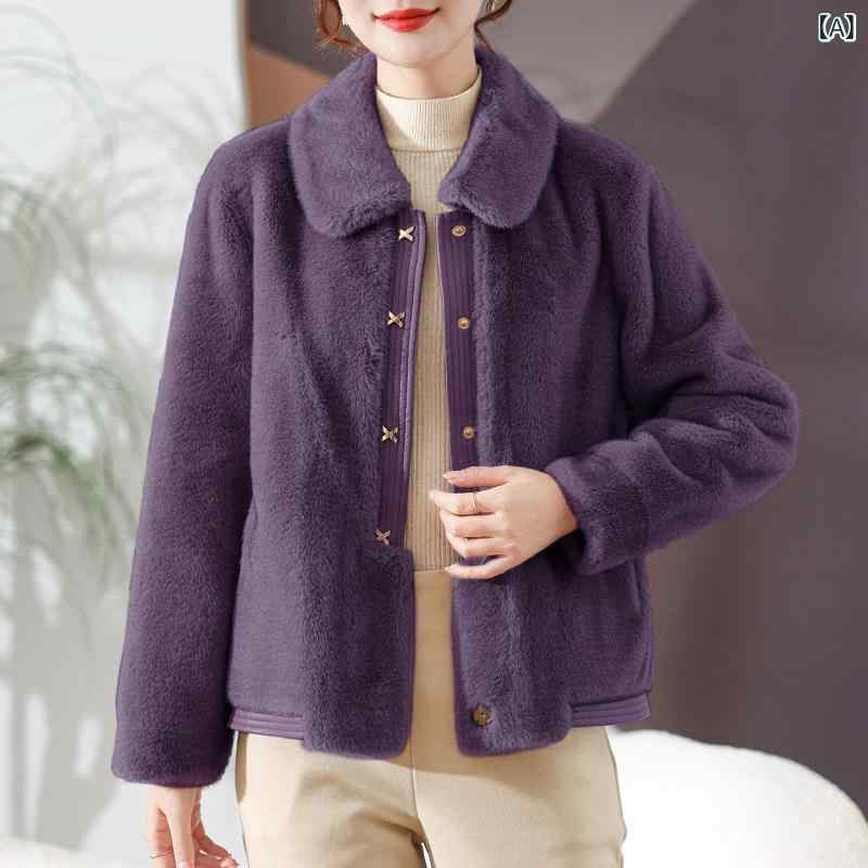 母 秋冬 ベルベット コート高 者 レディース 冬服 毛皮 コート