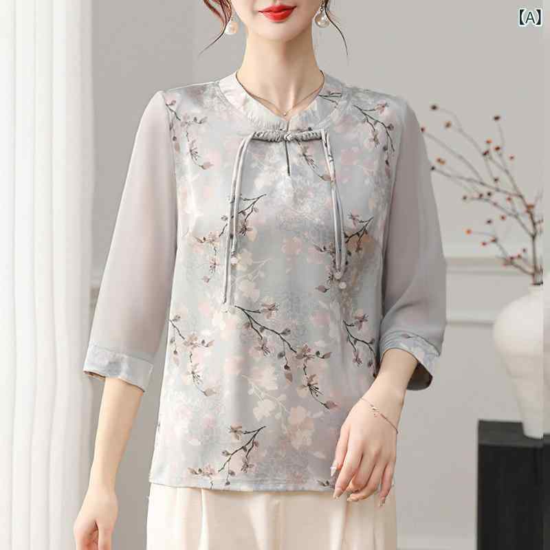 おっ母さん 夏 半袖 ティーシャツ 馬鹿でかい大いさ シフォンティーシャツ レディース レディースティーシャツ 背広