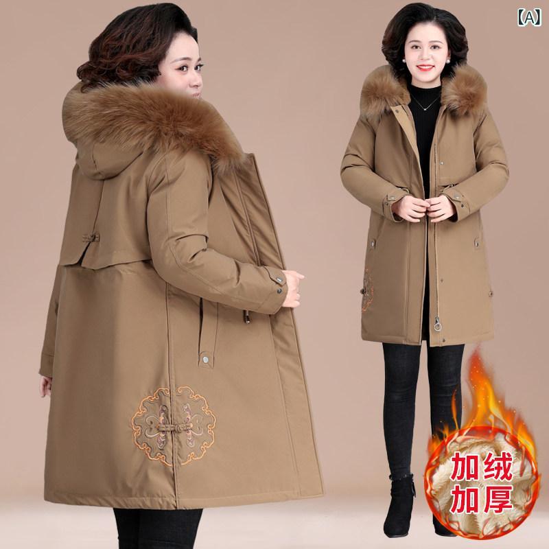 お母さん 冬物 コート パイ ジャケットコットン 入れ ジャケット 50代 レディース 秋冬 コットン 服おばあちゃん 服 ベルベット 厚手