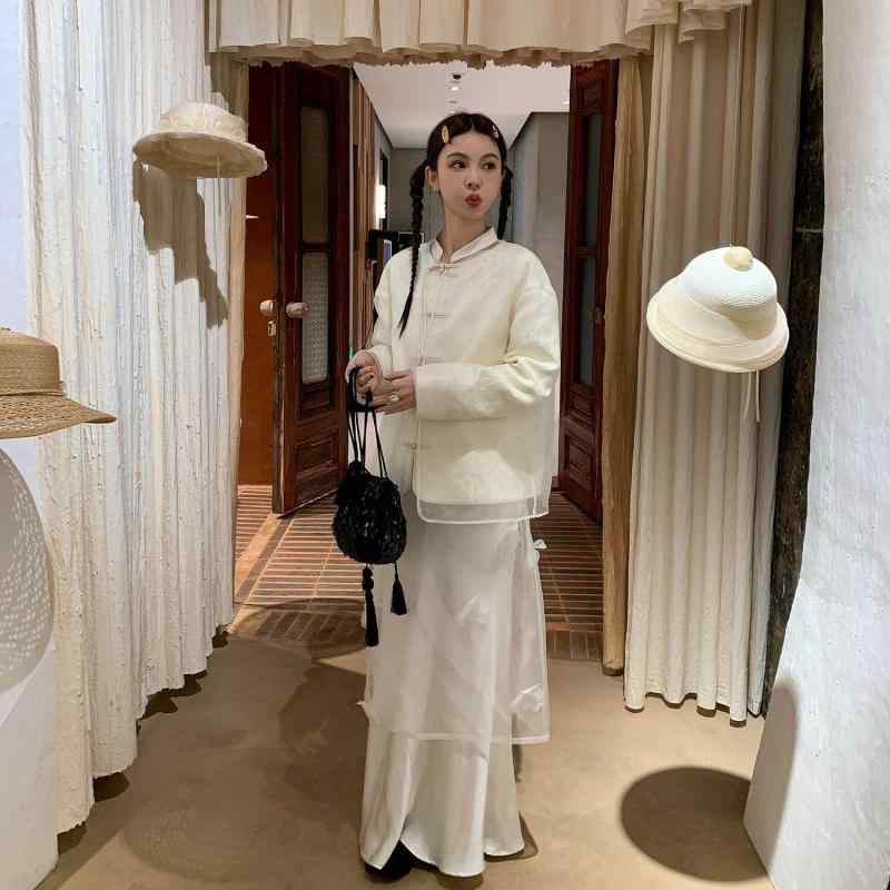 レディース 流行り物 オシャレ 外国で 今めかしい アーバン ル 頬べに 美 オリエンタル佇まい レトロ ジャカードトップ 中華風 タッセル 名取り草 厚地の外套