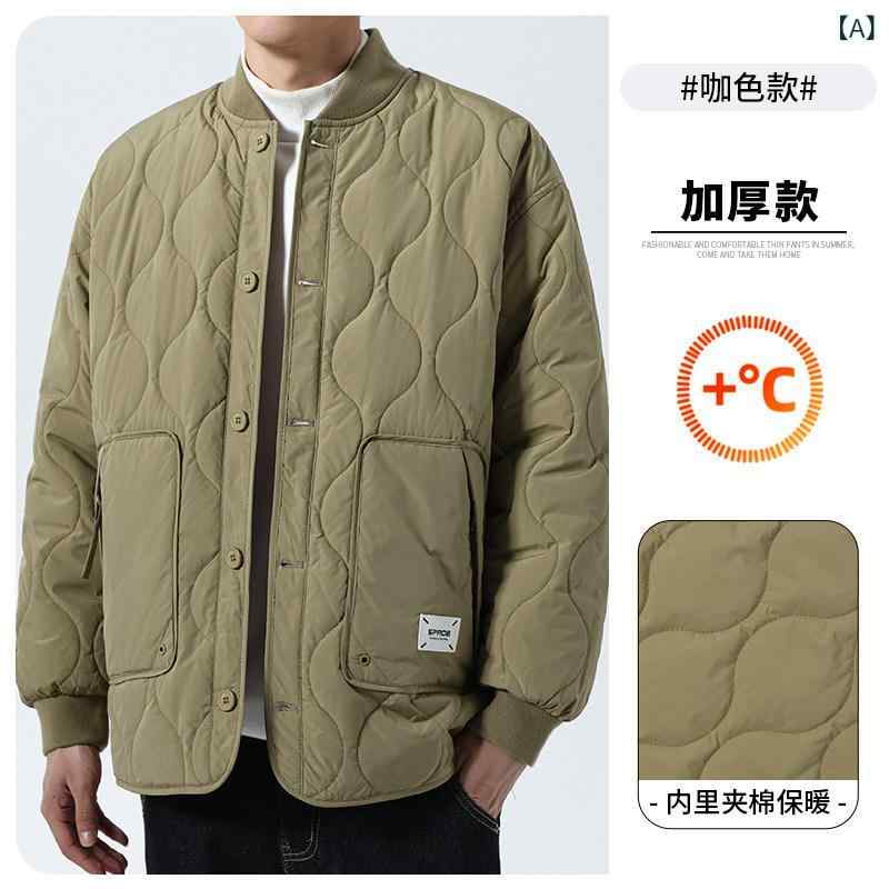 メンズ　ファッション　オシャレ　大歳　ストリート　上品 ベースボール ユニフォーム 2 パッド入り ジャケット メンズ 秋冬 厚手 キルティング カジュアル メンズトップス