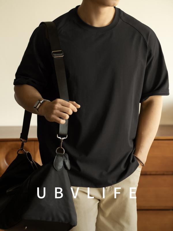 Tシャツ メンズ 短袖 ラグラン袖 ルーズフィット 綿素材 夏用 吸湿速乾 抗菌 UVカット 薄手 カジュアル トップス ベースレイヤー