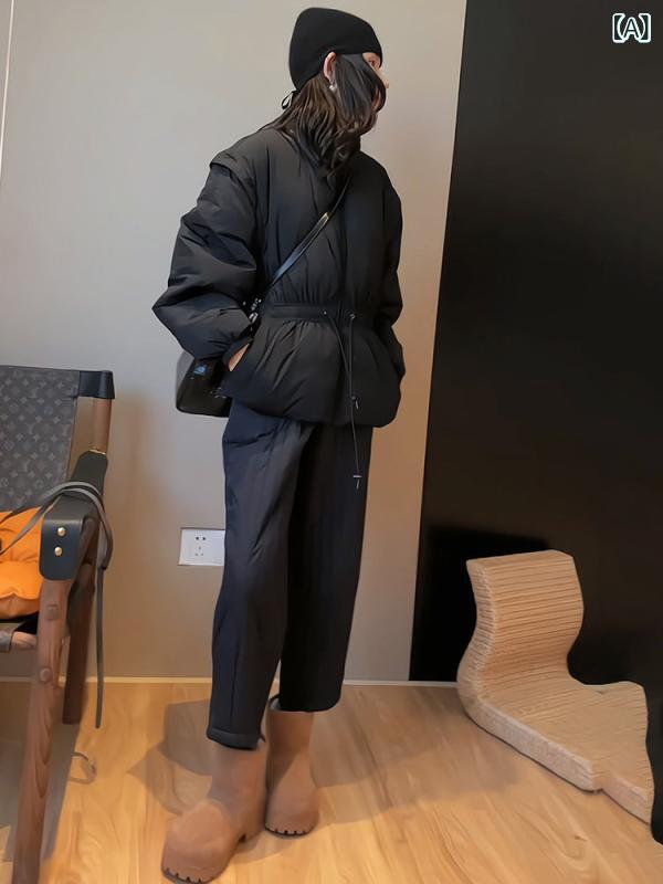 ハイエンド ストリート レベル スタンドカラー ジャケット 秋冬 レディース 小柄歳 韓国 トップス