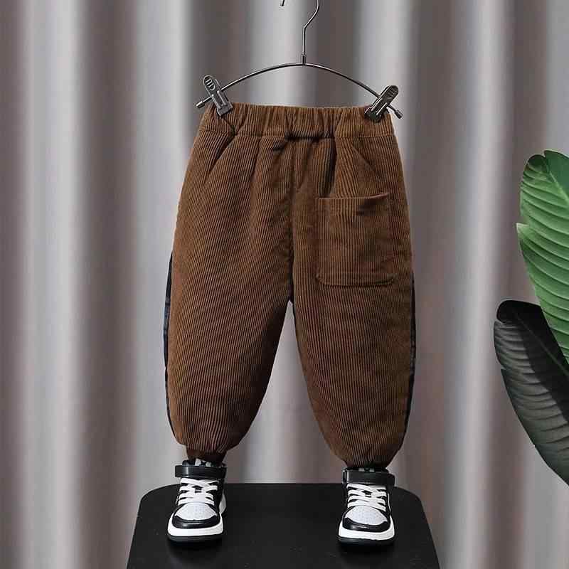 キッズ 男の子 冬 パンツ 綿 コーデュロイ 加厚 保暖 カジュアル 普段使い 暖か 黒 キャラメル色