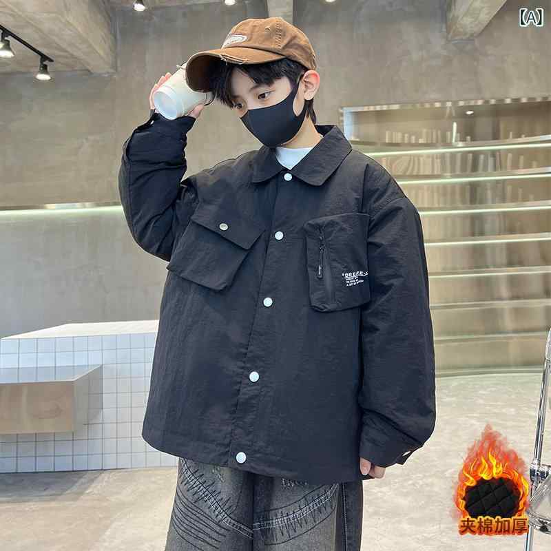 メンズ　ファッション　韓国ファッション　オシャレ　韓国 男子 キルティングジャケット 秋冬 中型 大型 子供用 冬服 厚手 セカンド コットンジャケット 5,540円