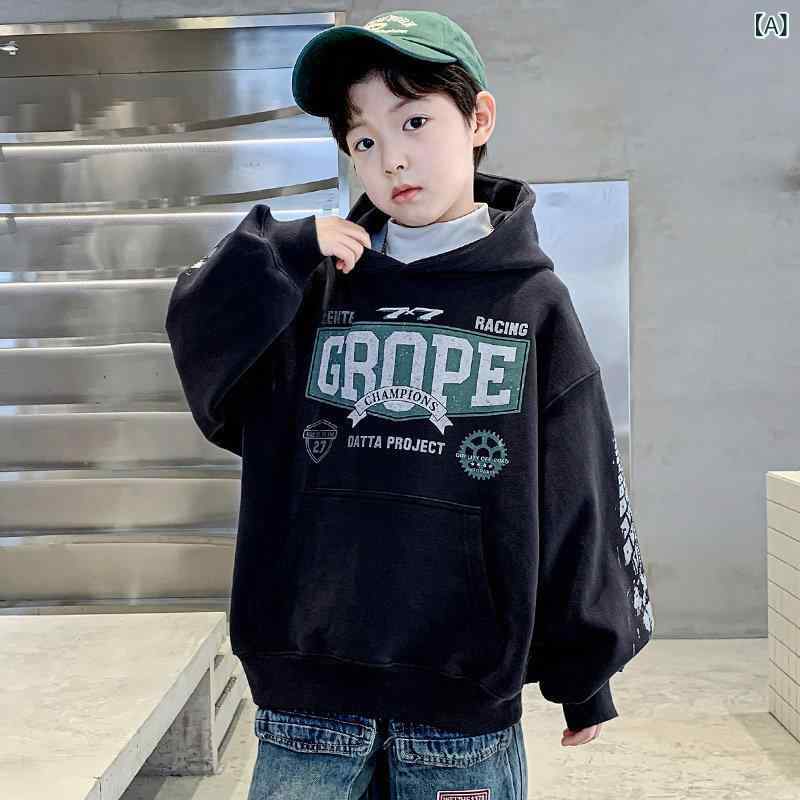 メンズ　ファッション　韓国ファッション　オシャレ　韓国 男子 ベルベット スウェットシャツ 秋冬 大きい 子供たち 厚手 ワンピース 子供用 フード付き トップ