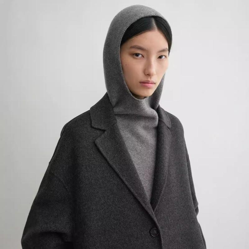 ベスト レディース 女性用 ウール メリノウール ニット フード付き ハイネック 重ね着 プルオーバー ショート丈 ポンチョ風 秋冬 スタイリッシュ おしゃれ 通勤 オフィス きれいめ 普段使い