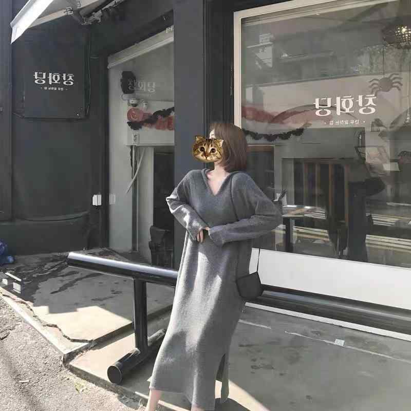 レディース 衣装 ボンネット付き添い人 羊毛 編み物 ゆったり 中長丈 膝下丈 秋冬 伸び伸びする ガーリー 優しいこと ロング捩り 真っただ中酉の方角 薄墨色系 サクラ色系 駱駝系