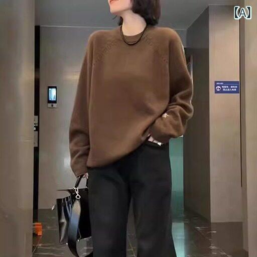 レディース ファッション　オシャレ　綺麗　大歳　上品 秋冬 フランス 高級 ニット ウェア 厚手 スリム たり セーター