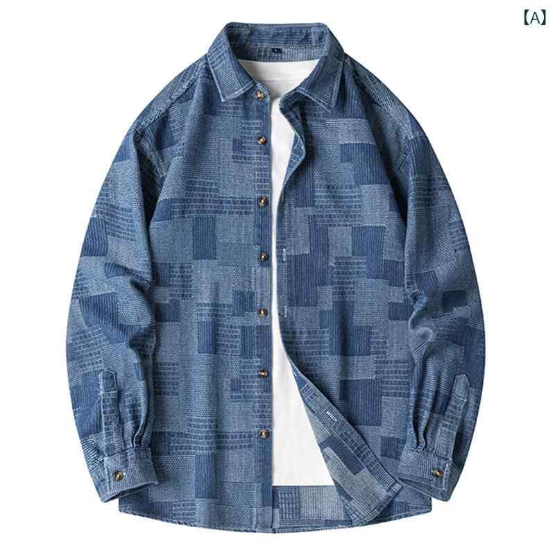 デニムジャケット メンズ 春 カジュアル シャツ ジャケット ティーンエイジャー たり 服