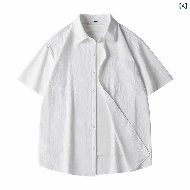 冷感 半袖 シャツ メンズ 夏 トップ メンズカジュアル ジャケット