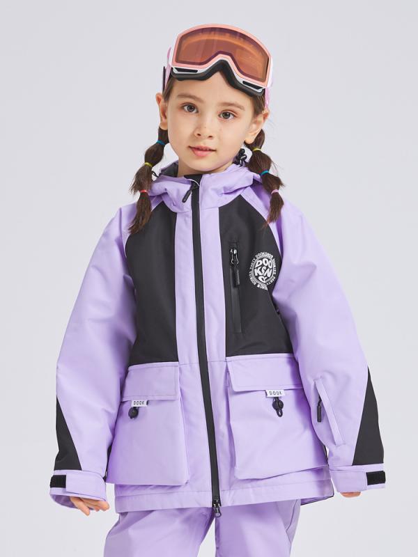 スキーの板御召しもの キッズ 冬用 お坊っちゃん お嬢さん 朦々たる 雨合羽 上衣 保温性 労働者階級遣りくち スノーボード 相応う ユニ一発やる パープル 白いこと ウィンタースポーツ(x5)