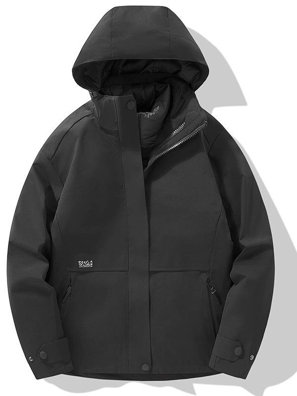 登山ジャケット 男女用 防風 防水 ダウン内胆 着脱式 3in1 スキーウェア 冬用 アウトドア 保暖 ポリエステル 徒歩 キャンプ 軽量 伸縮性 吸湿速乾 ユニセックス 開襟 常?シルエット