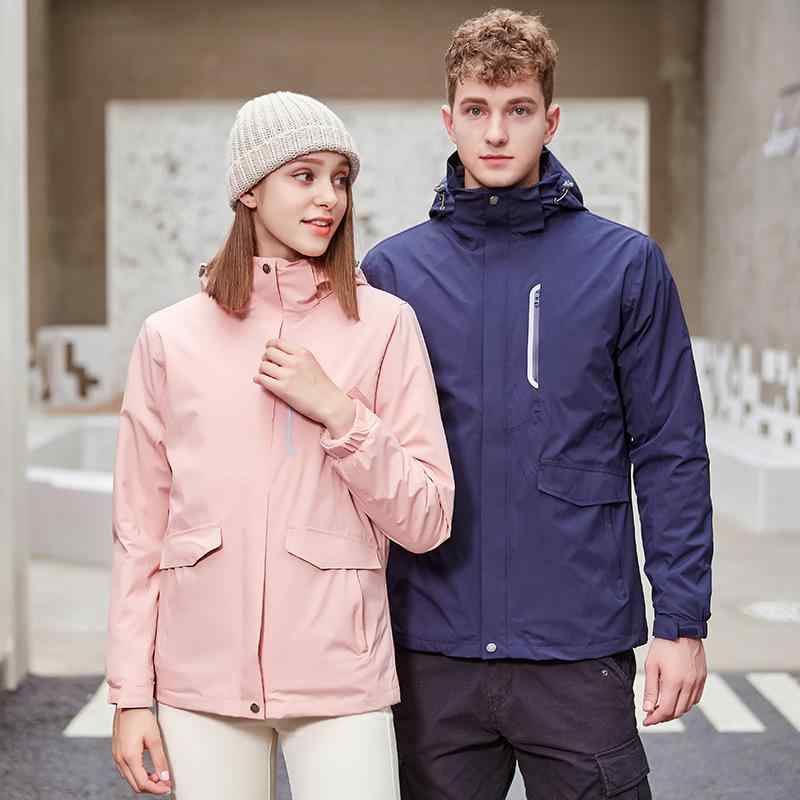 ユニセックス 防水フリースジャケット フード付き 2点セット 取り外しフリースインナー 防風透湿 保温耐摩耗 ナイロン素材 冬用 アウトドア 登山スキー旅行 ハイキング キャンプ 耐久性 高機能|shop I.D.H