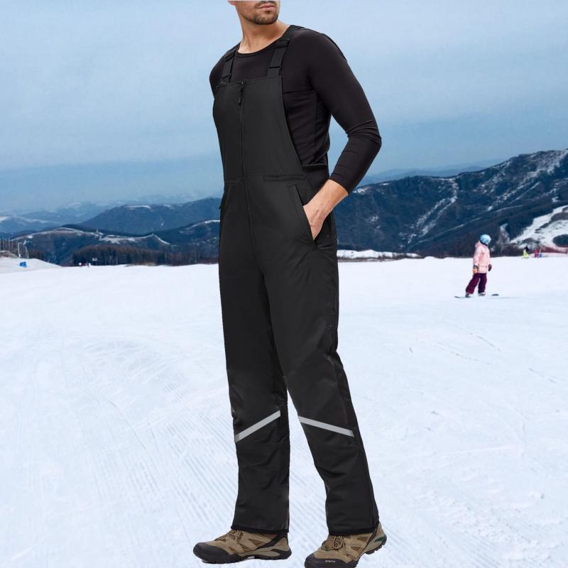 スキーパンツ メンズ レディース 冬用 アウトドア 保温 防水 防風 厚手 ポリエステル 綿填充 ブラック スキー スノーボード対応 軽量 伸縮性(x2)｜shop I.D.H