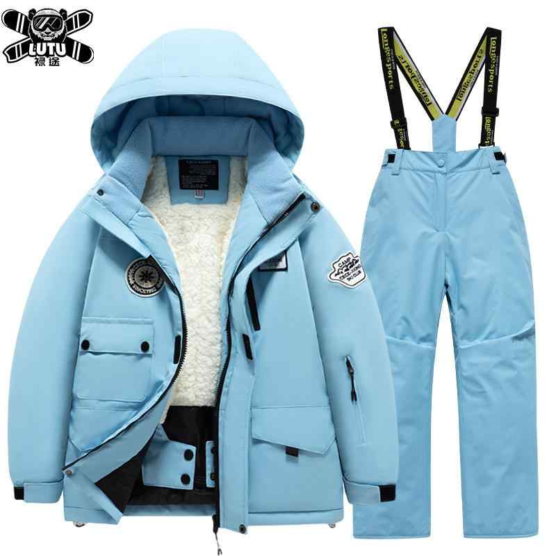 キッズ スキー服 セット 男女共用 親子用 防水 通気性 防風 ポリエステル 光沢生地 冬用 フル装備 ピンク系 ブルー系 グレー ブラック 多色展開 軽量 暖かみ スノーウェア 子供用 アウトドア|shop I.D.H