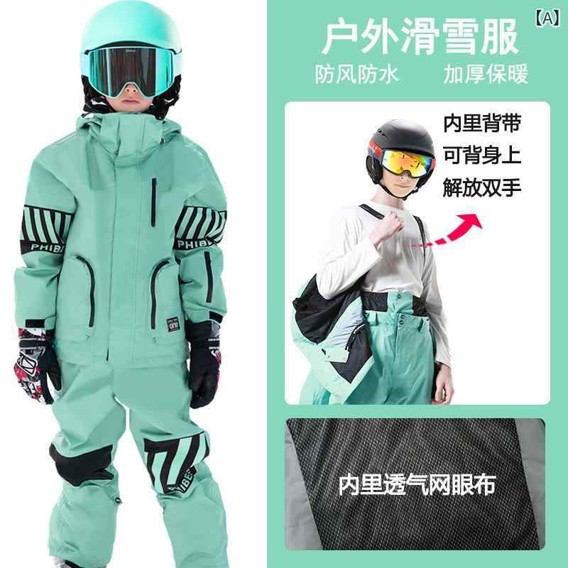 キッズ スキー服 セット 男女兼用 防水 防風 保暖 透気 耐摩耗 ポリエステル フランネル裏地 綿 充填 雪上スポーツ 冬用 軽量 伸縮性 15,201円