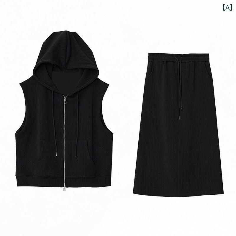 レディース 流行り物 たり 歳月 大きめ 大いさ 婦歳 服 心地よい か細い す ベスト スコート 2点セットアップ能力のある レディースファッション-その他