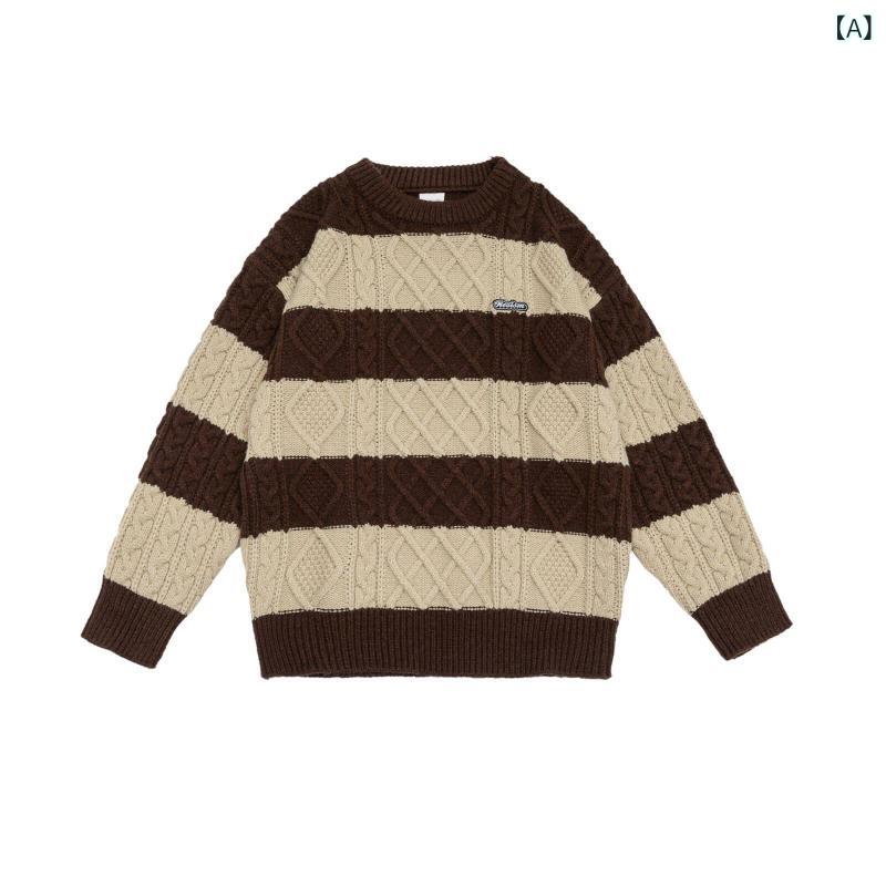 メンズ 流行り物 オシャレ かっこいい 冬 朦朦たる 縞模様ティーシャツ メンズレディース 好一対 ユニ一発やる はたご屋 ティーシャツ