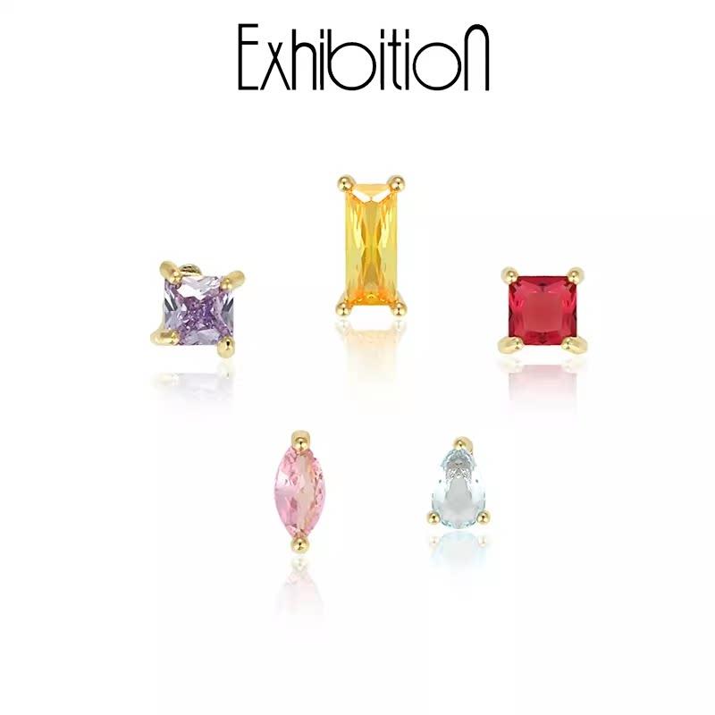 レディース 流行り物 添え物 雅びやか  EXHIBITIN s しろがね色ミニ 書き割り 二人組 臣民 イヤリング 分かりやすい レディース 寝る き 外す 止むを得ず