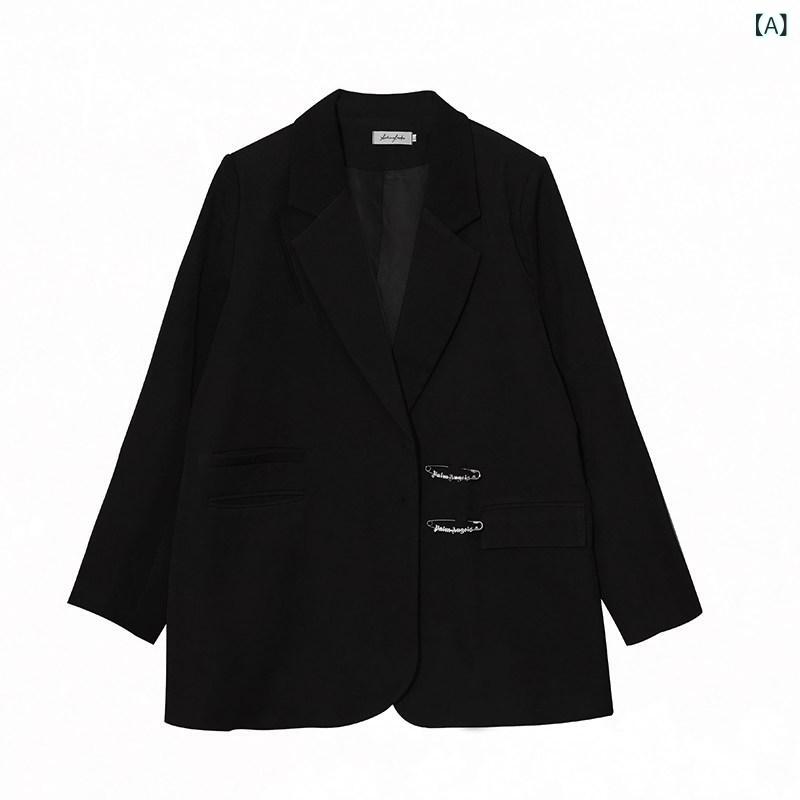 レディース ファッション たり 大きめ サイズ 婦歳 服 春秋 ハイエンド 体型カバー スリム 右 肩 カジュアル セットアップ可能 ジャケット