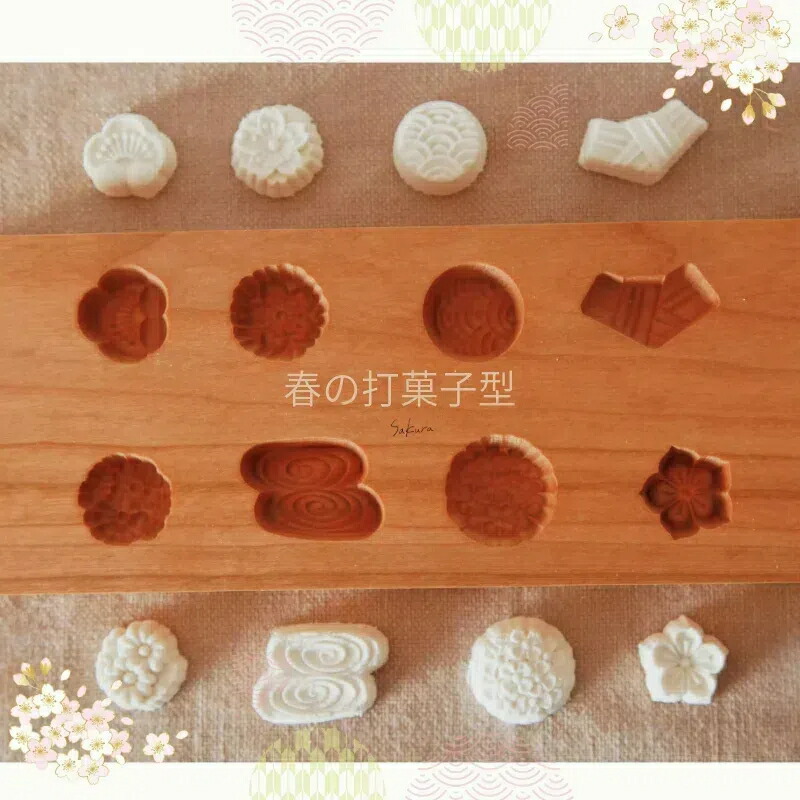 楽天市場】KUNNKENN 干菓子木型 落雁 打菓子木型 八種 さくら ナス  