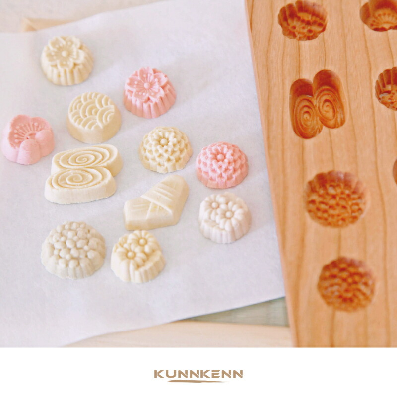 【昔の手彫職人製作】　干菓子型「葉」　1種53個取り 楽天市場】KUNNKENN 干菓子木型 落雁 打菓子木型 八種 さくら