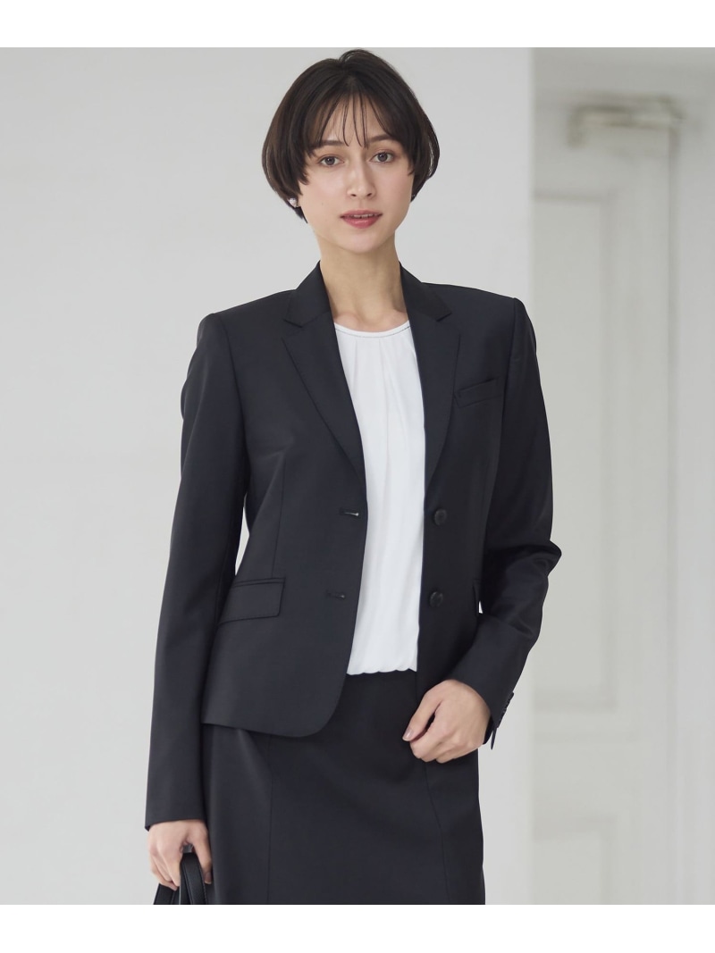 【セットアップ相応う】ファインネスウール 二つ釦 上衣 23区 L ニジュウサンク ジャケット・アウター テーラードジャケット・ブレザー 黒いこと【貨物輸送無料】[ Fashion]