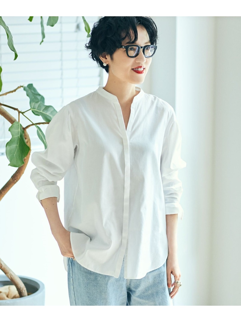 【SALE／30%OFF】【滝沢眞規子さん着用/mi-molletコラボ/洗える】CANCLINI デザイン シャツ 23区 S ニジュウサンク トップス シャツ・ブラウス ホワイト ピンク ブラウン ブルー【RBA_E】【送料無料】[ Fashion]｜23区 店