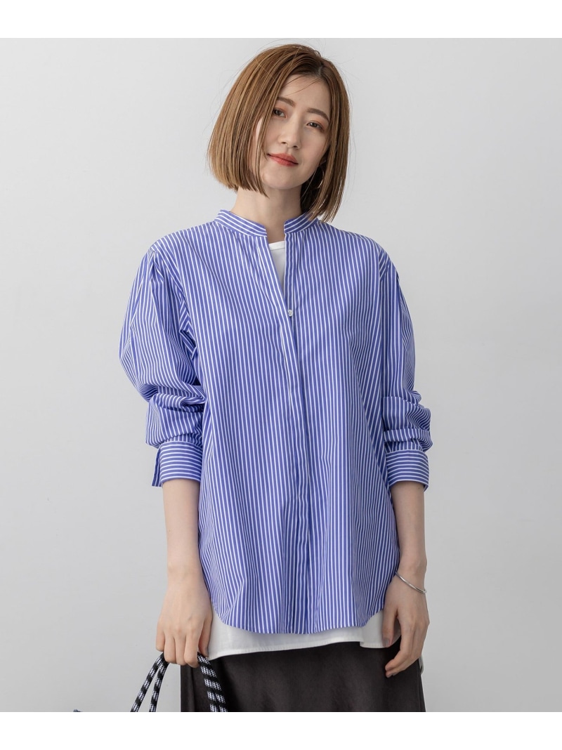 【SALE／30%OFF】【滝沢眞規子さん着用/mi-molletコラボ/洗える】CANCLINI デザイン シャツ 23区 L ニジュウサンク トップス シャツ・ブラウス ピンク ホワイト ブラウン ブルー【RBA_E】【送料無料】[ Fashion]