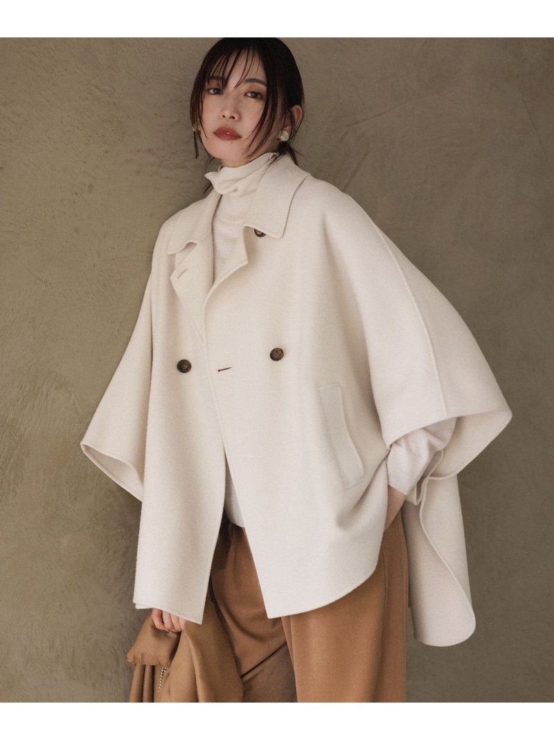 【SALE／20%OFF】【見上愛さん着付ける/Oggi12月号掲げる】ウールライトリバー ポンチョシルエット 厚地の外套 23区 L ニジュウサンク ジャケット・アウター 余分の物のジャケット・アウター 黒いこと 赤銅色 ベージュ【RBA_E】【貨物輸送無料】[ Fashion]